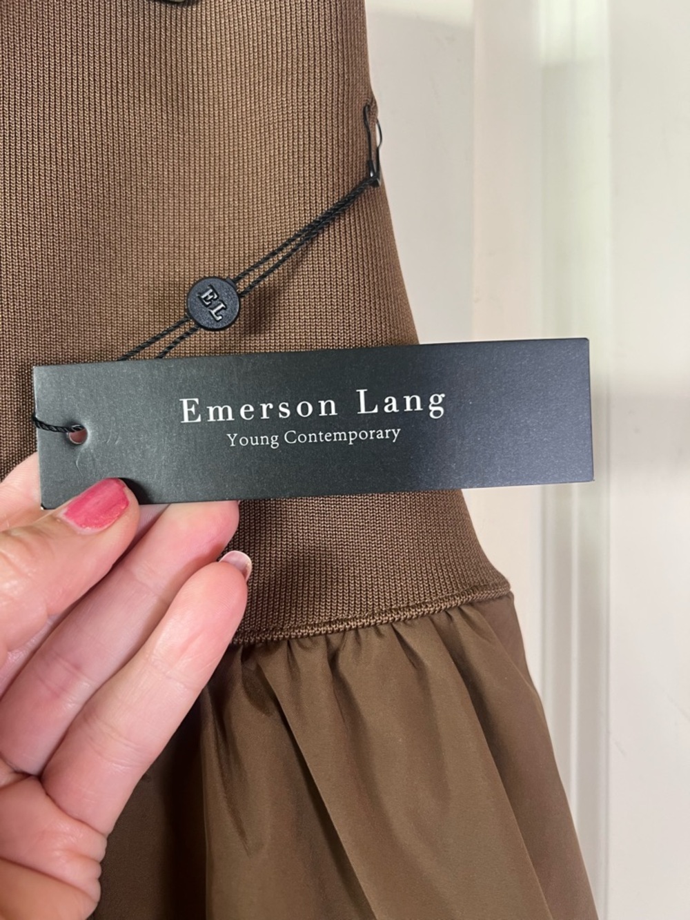Emerson Lang Elegant Chic Brown Balloon Midi Bubble Skirt Size XL NWT - Picture 7 of 10